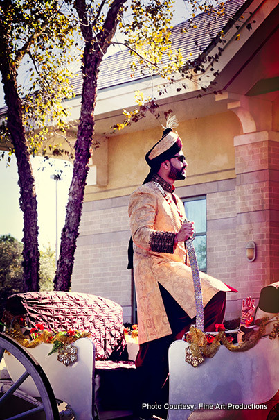 Indian Groom Riding on horse carriage