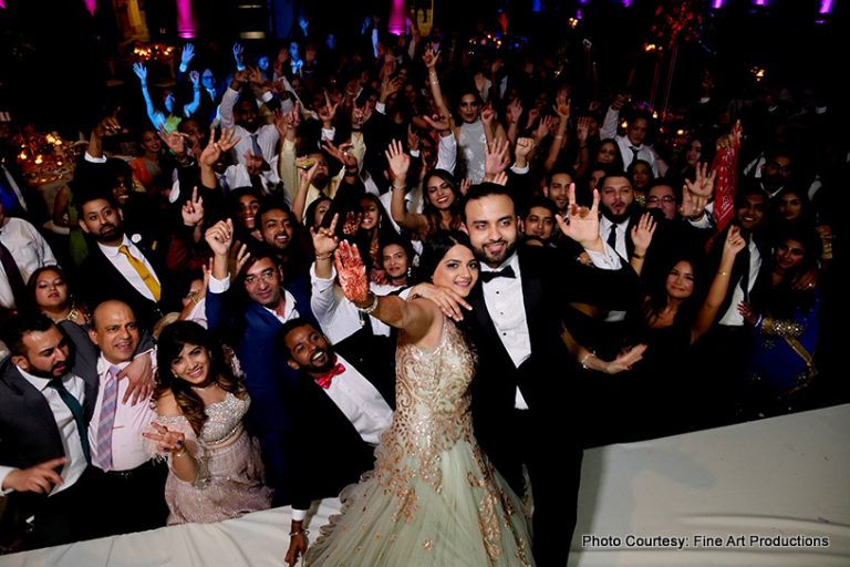 Friends Posing at the Wedding Reception