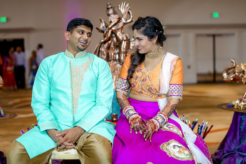 Indian bride and groom looking fantastic