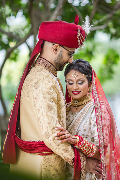 Indian groom and bride looking terrific