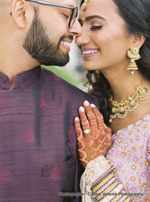 After mehndi look of bride with groom