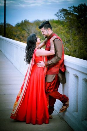 Sweet Indian bride about to meet the groom