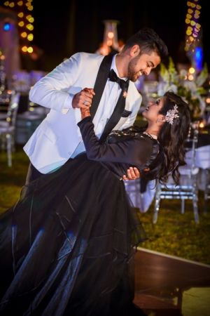 Heartwarming Indian bride and groom's photo.