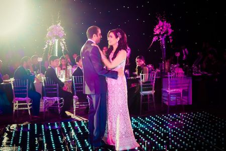 Romantic Indian couple having their first dance