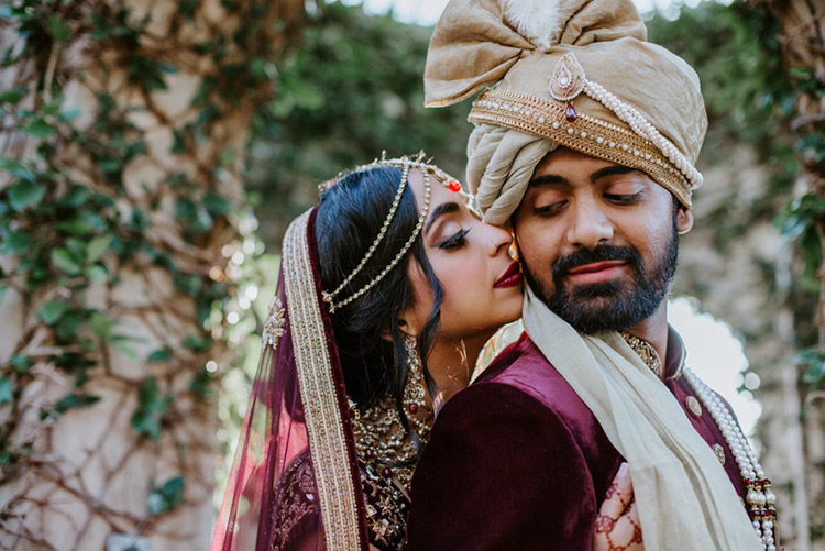 Indian Bride and Groom's First Look Capture