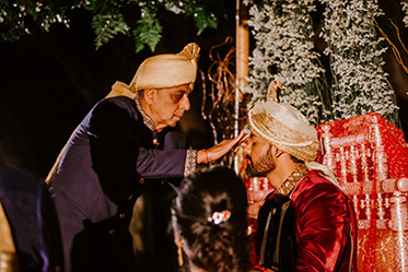 Father in Law Doing Tilak to Indian Groom