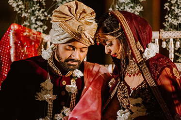 Indian Couple Capture During Wedding Ritual