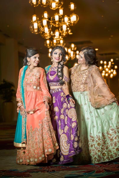Indian Bride with her Mother and Mother in Law at Photo session