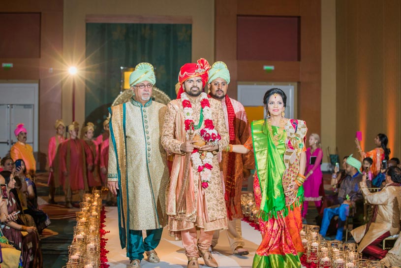 Indian Groom with Bride's Parents