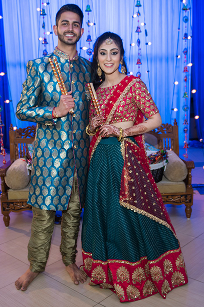 Indian Bride and Groom ready for Dandiya Raas