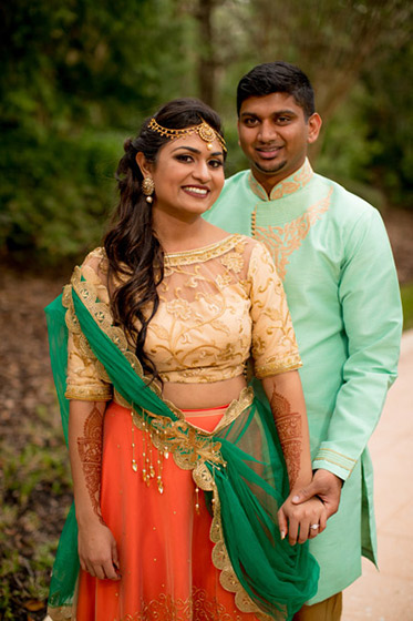 Indian Wedding Couple Outside Photoshoot