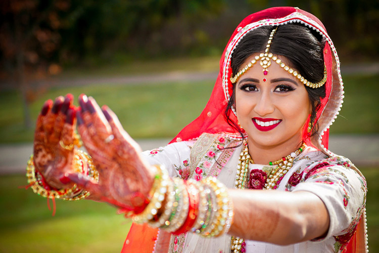 Gorgeous Indian Bride Outside Portrait