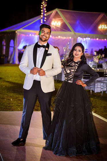 Lovely Indian Couple in Wedding Reception Outfit