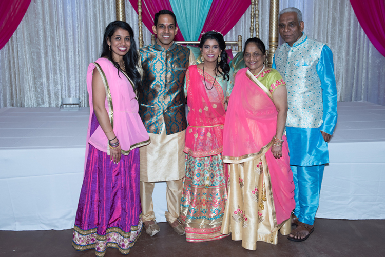 Indian Bride and Groom with Family Capture