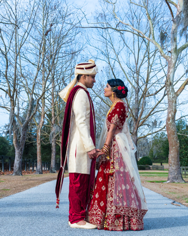 Charming Moment Between Indian Newlyweds Before the Ceremony