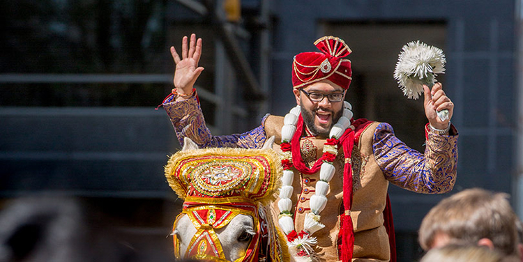 Indian Groom During Baraat Procession