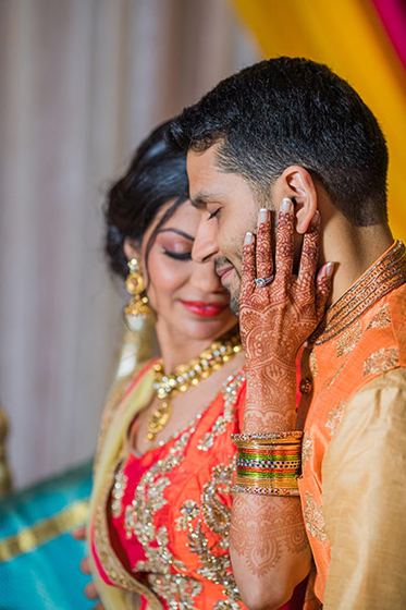 Dazzling Capture of the Indian Couple at their Sangeet Ceremony