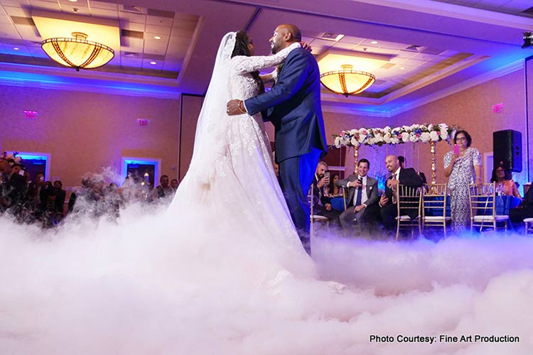 Newly Weds Indian Couple Dancing in Reception Ceremony