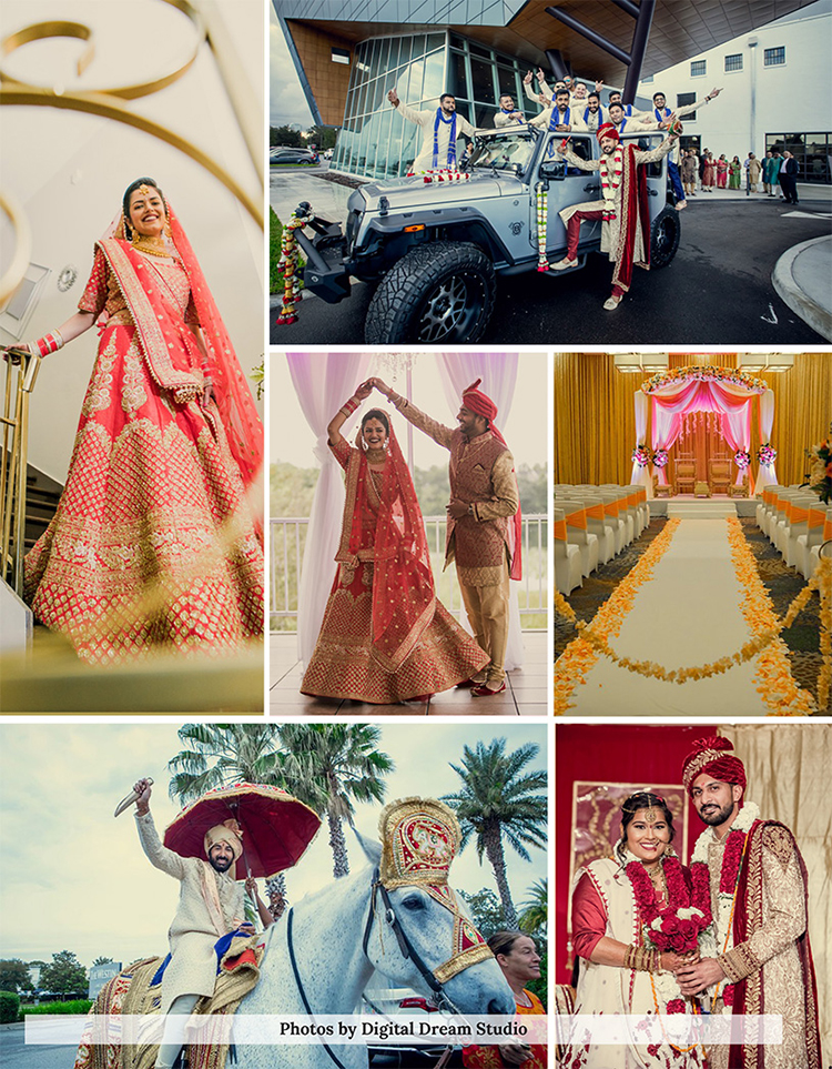 Unique photographs taken at an Indian weddings are made up of warm glances, shared laughter, loving stares, bold colors, elegant mandaps, and unique table settings