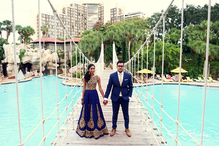 Indian Bride and Groom Posing for the photoshoot