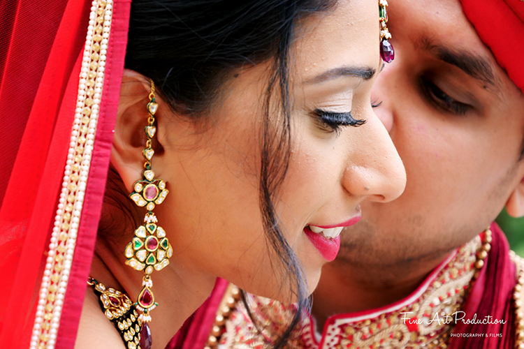 Indian Groom Kissing Bride to be