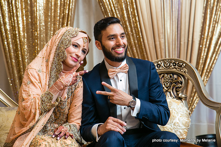 Bride and Groom Posing for the Photo