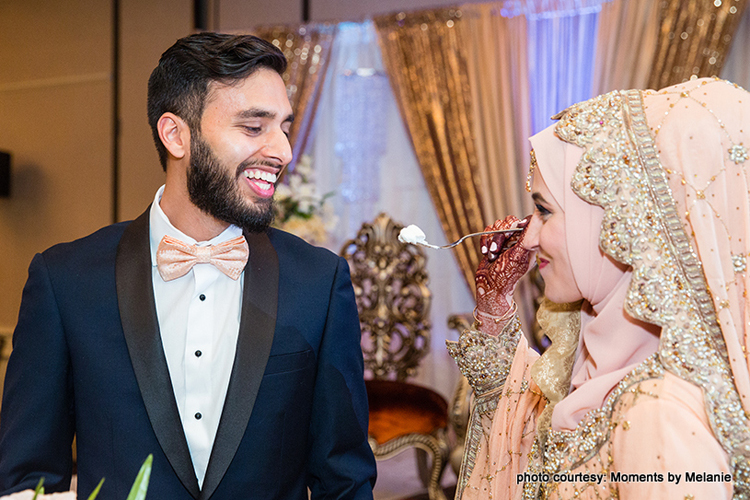 Couple celebrating their ceremony