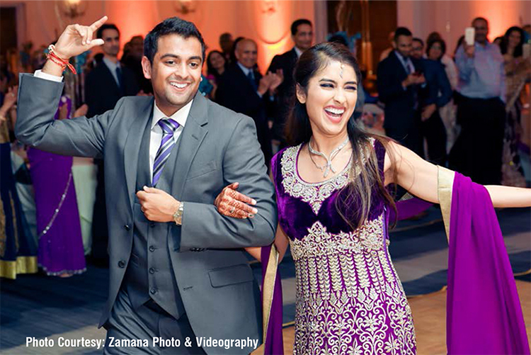 Newly Weds Indian Couple Dancing at Reception Ceremony