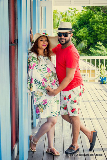 Floral wear by indian couple