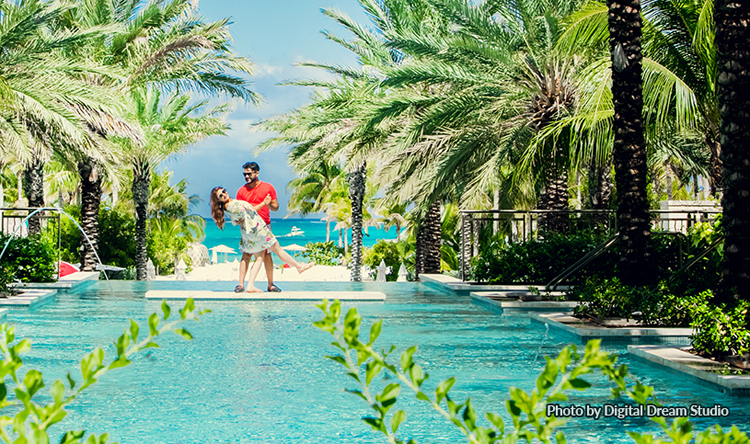 Indian Bride and Groom Possing for Pre Wedding Shoot