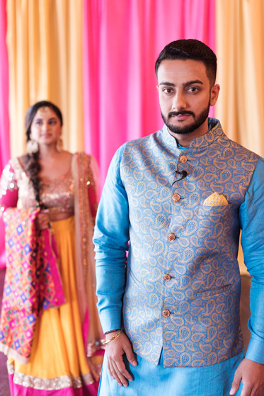 Indian Bride and Groom's first look