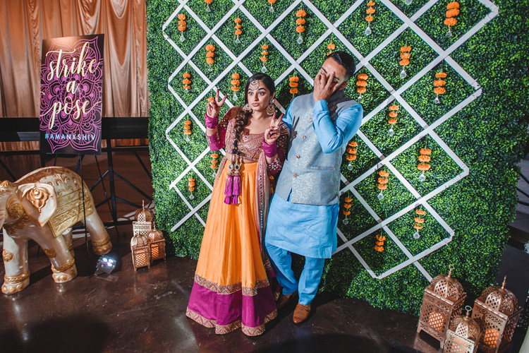 Indian Bride and Indian Groom Possing for Photoshoot