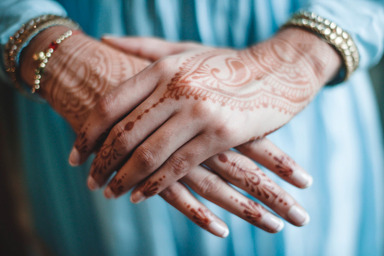 Indian Bride Showing her Mahendi