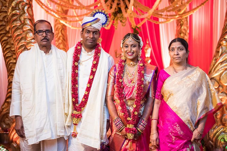 Indian Bride and Groom With Their Parents Capture