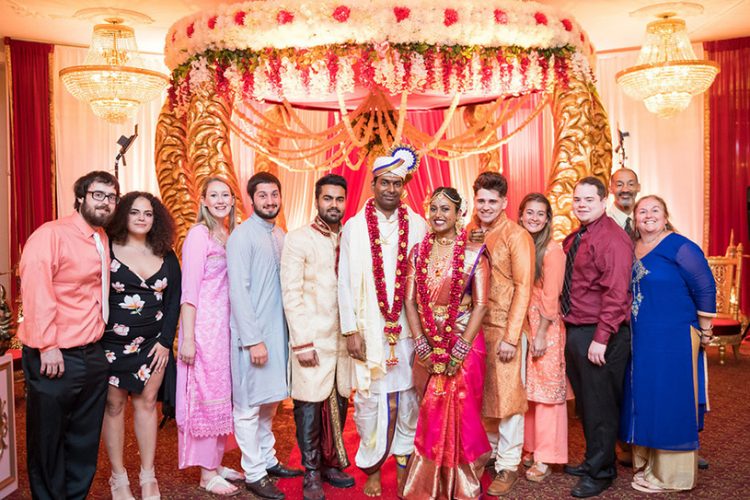 Indian Bride and Groom with Bridesmaids and Groomsmen Capture
