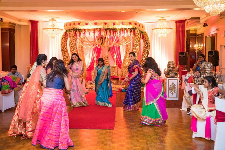 Indian Wedding Guest Dancing in a Group