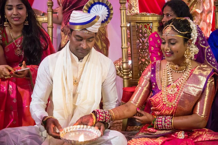 Indian Bride and Groom Lightning Diya