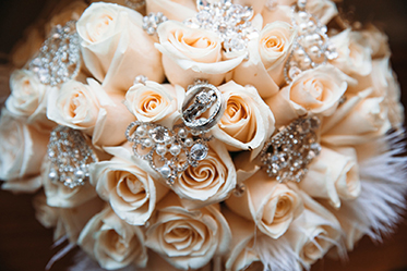 Indian Bride Bouquet with Birde and Groom's Ring