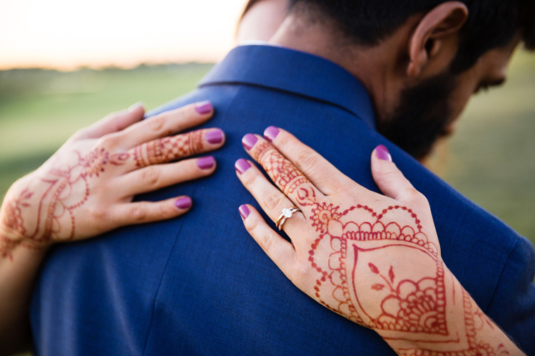 Indian Bride and Groom Hugging to Each Other