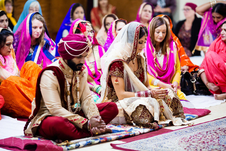 Indian Bride and Groom Ready for Sikh Wedding