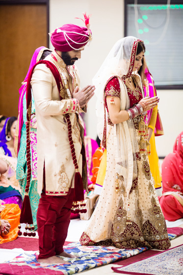 Indian Bride and Groom Taking Blessing from their God