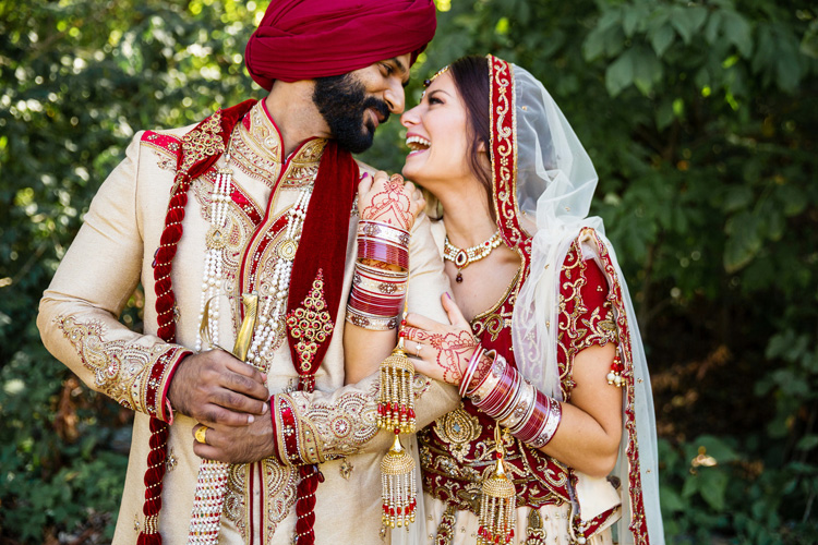 Indian Bride and Groom Looking to Each Other