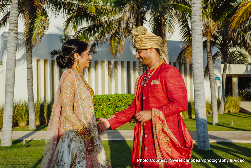 Indian Couple Posing Before the wedding ceremony