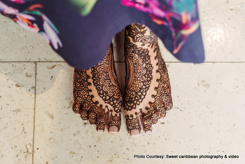 Feet mehndi of Indian Bride