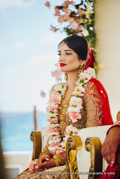 Indian bride posing at the ceremony