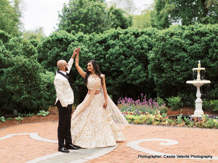 Indian Bride and groom having romantic moment