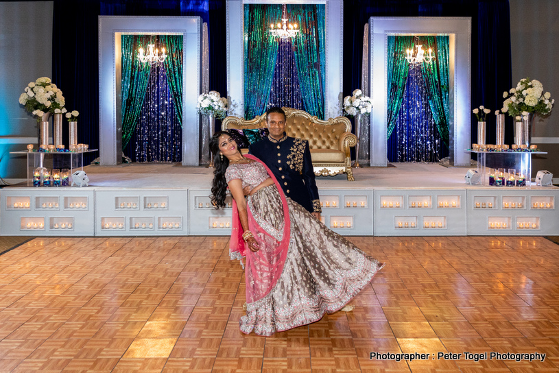 Indian Bride and groom during reception Ceremony