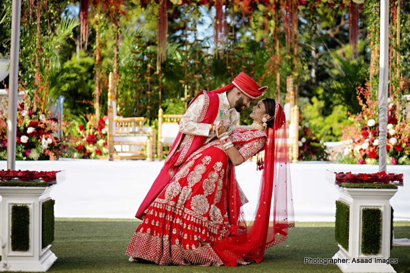 Indian Bride and Groom Possing for Photoshoot