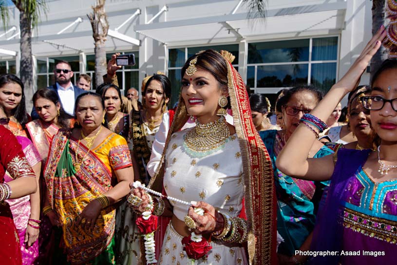 Indian Bride with Indian Wedding Garland