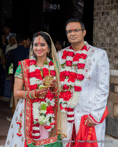 Indian Couple After Garland Exchange Ceremony